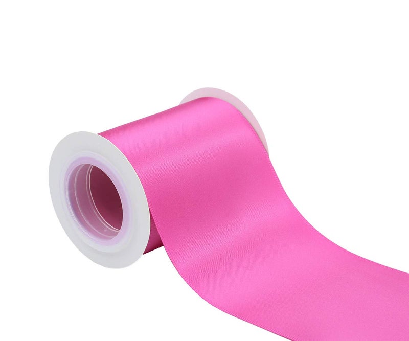 Ribbonitlux 3"" Wide Double Face Satin Ribbon 5 Yards (183-Garden Rose)  Set for Gift Wrapping  Party Decor  Sewing Applications  Wedding and Craft - Image 1